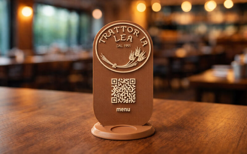 Espositori da tavolo con QR Code personalizzato