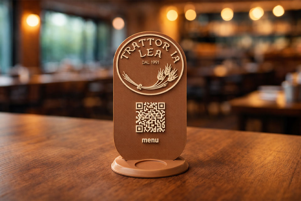 Espositori da tavolo con QR Code personalizzato