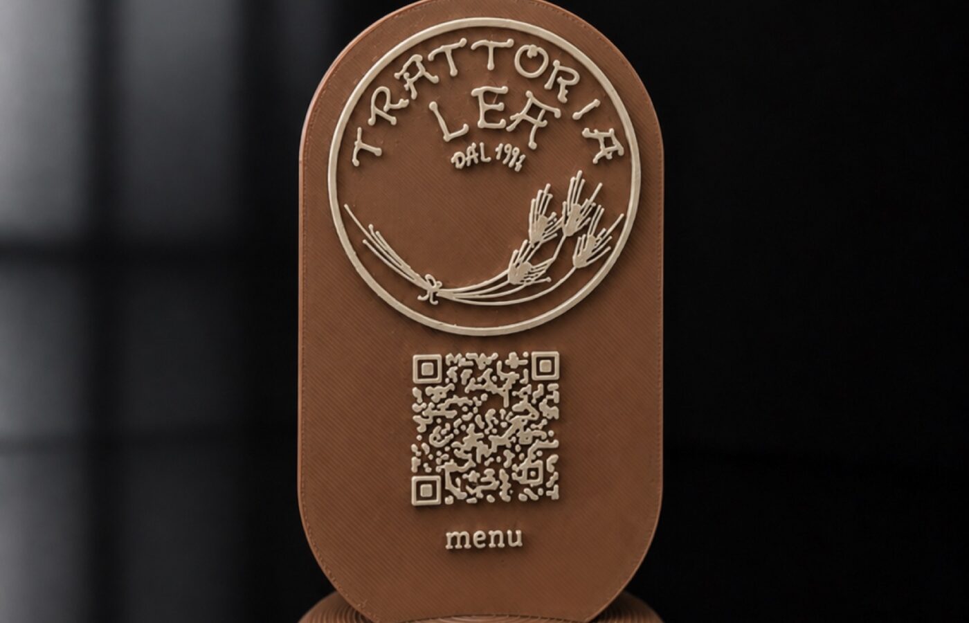 Espositore menù con QR in 3D