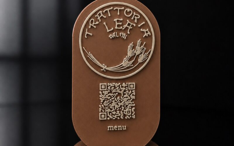 Espositore menù con QR in 3D